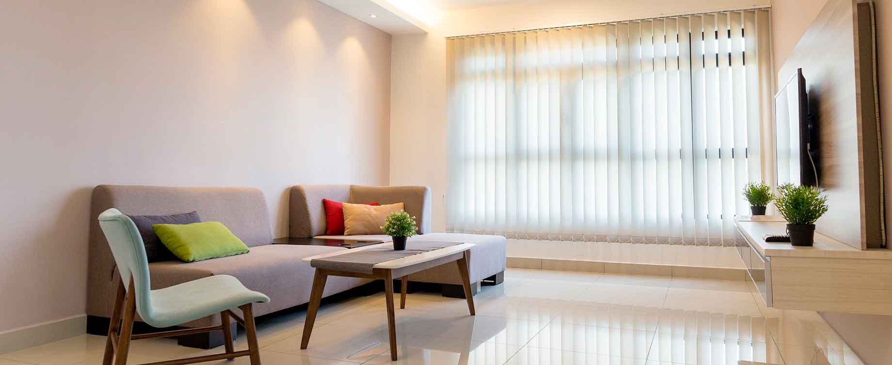salon minimalista reformas integrales en barcelona dimari